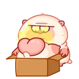 🤩 hamster, box, cute, animal, cartoon, sticker telegram sticker
