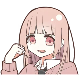 🙄 Anime, Dziewczyna, Słodkie, Manga, Różowe włosy, Uczennica telegram sticker