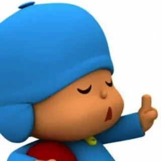 ☝️ Pocoyo pocoyo, dibujos animados, dedo corazón, grosero, ofensivo, gesto whatsapp sticker