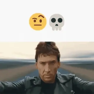 π€¨ Nicholas Cage actor, celebrity, emoji, skull, serious telegram sticker