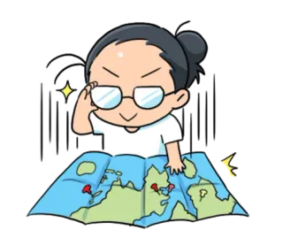 🌍 地图, 卡通, 旅行, 探险家, 冒险 telegram sticker