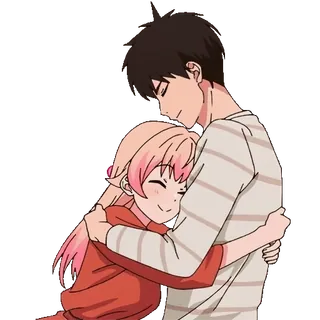 🤗 Anime, Casal, Abraço, Romântico, Fofo, Afeição telegram sticker