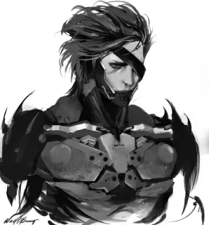 😞 Raiden Metal Gear Solid Cyborg, Ninja, Videogioco, Raiden, Metal Gear telegram sticker