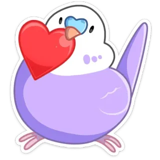 ❤️ pájaro, corazón, amor, lindo, animal, San Valentín whatsapp sticker