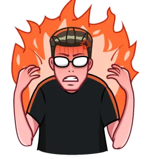 👹 en colère, feu, contrarié, frustré, stressé, dessin animé whatsapp sticker