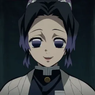 🦋 Shinobu Kocho Demon Slayer Аниме, Клинок, рассекающий демонов, Шинобу Кочо, Улыбка, Портрет, Персонаж whatsapp sticker