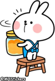 😅 @MHStickers กระต่าย, สติกเกอร์, กระต่าย, การ์ตูน, น่ารัก, คาวาอิ telegram sticker