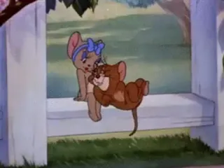 🤗 Jerry Mouse Tom and Jerry cartoon, mouse, love, hug telegram sticker