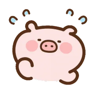 ⭐️ maiale, carino, animale, cartone animato, rosa, sudore, preoccupato telegram sticker