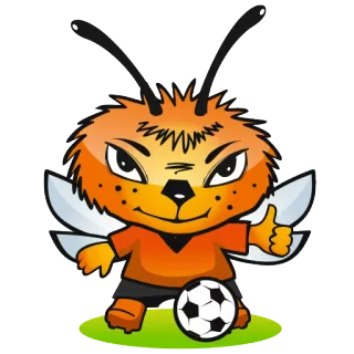 ⚽ abeja, mascota, fútbol, fútbol, animal, lindo, deportes telegram sticker