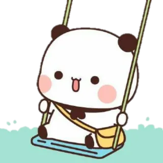 💘 Panda, Uroczy, Huśtawka, Zwierzę, Kawaii, Niedźwiedź telegram sticker