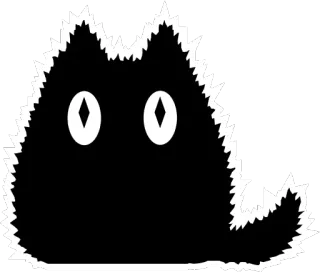 😧 Katze, schwarze Katze, Tier, Aufkleber, Cartoon, Silhouette telegram sticker