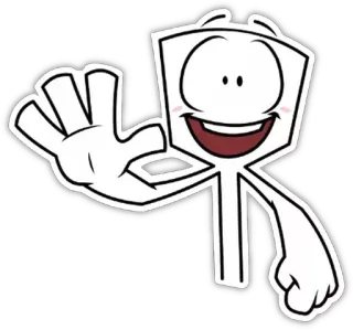 ✋ Cartone animato, Personaggio, Che saluta, Amichevole, Mascotte telegram sticker