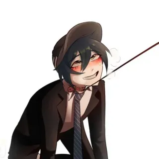 🔪 Shuichi Saihara Danganronpa อนิเมะ, ดันกันรอนปะ, ชูอิจิ ไซฮาระ, ปลอกคอ, ยอมจำนน telegram sticker