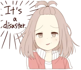 😅 It's a disaster. Anime, Disastro, Ragazza, Triste, Emozionale, Cartone animato, Disegno telegram sticker