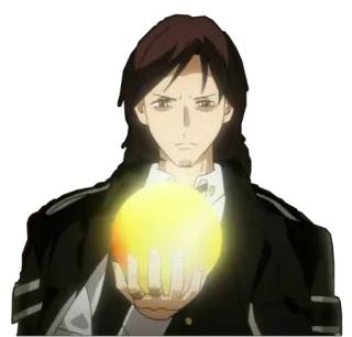 🌐 Anime, Uomo, Sfera Luminosa, Energia, Potere telegram sticker