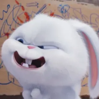 😂 Snowball The Secret Life of Pets conejo, animal, dibujos animados, lindo, animado whatsapp sticker