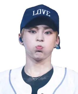 😗 LOVE kpop, love, face, portrait, hat, person, cute telegram sticker