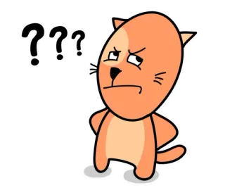😯 ??? 고양이, 질문, 혼란스러움, 생각, 동물, 만화 telegram sticker