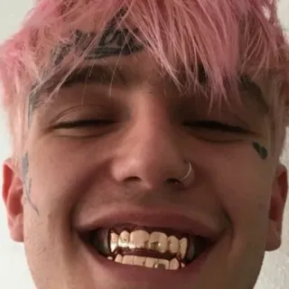 😁 Lil Peep Lil Peep, Рэпер, Музыкант, Золотые зубы, Тату на лице, Портрет telegram sticker