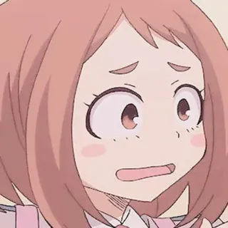 😖 Ochaco Uraraka My Hero Academia anime, my hero academia, ochaco uraraka, cute, manga, cartoon telegram sticker