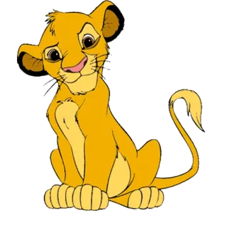 🦁 Simba The Lion King leone, cucciolo, Simba, Disney, cartone animato, animale whatsapp sticker