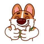 👍 dog, thumbs up, approval, cute, corgi telegram sticker