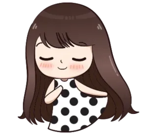 ☺️ Desenho animado, Menina, Bonito, Poá, Doce whatsapp sticker