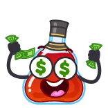 🤑 Geld, Cartoon, Währung, Reichtum, Dollarzeichen whatsapp sticker