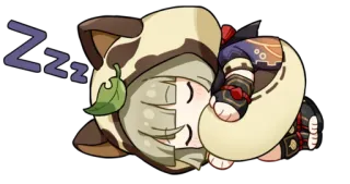 🌱 Zzz sleeping, cute, animal, cat, sleepy, cartoon telegram sticker