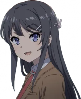 😀 Mai Sakurajima Rascal Does Not Dream of Bunny Girl Senpai Anime, Garota, Fofa, Sakurajima Mai telegram sticker