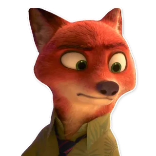 😒 Nick Wilde Zootopia zorro, zootopia, disney, dibujos animados, animal, personaje telegram sticker