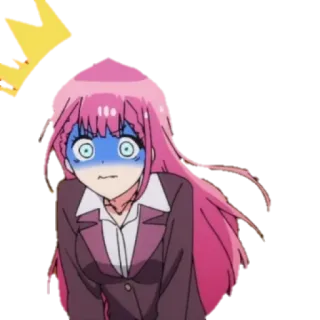 😫 anime, sốc, tóc hồng, sợ hãi, biểu cảm, hoạt hình, cô gái anime telegram sticker