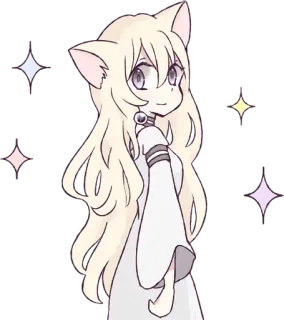 🙄 anime, kawaii, cat girl, cute, sparkle, anime girl telegram sticker