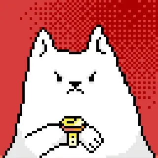 😡 หมา, พิกเซลอาร์ต, สีขาว, โกรธ, พิกเซล, Toby Fox, annoying dog telegram sticker