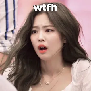 🙂 wtfh scioccato/a, confuso/a, sorpreso/a, kpop, donna asiatica whatsapp sticker