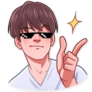 😎 person, sunglasses, pixelated, cool, thug life, celebration, sparkle telegram sticker