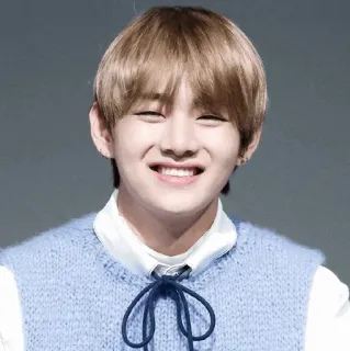 😁 k-pop, BTS, V, singer, smiling, person, portrait telegram sticker