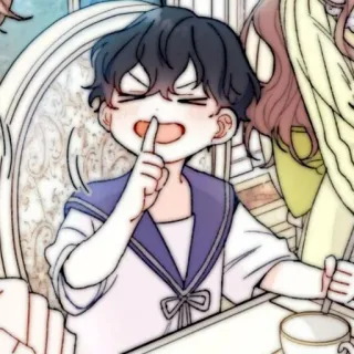 🧸 Anime, Menino, Fofo, Criança, Psiu, Silêncio whatsapp sticker