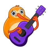 😢 burung, gitar, musik, lucu, hewan, oranye whatsapp sticker