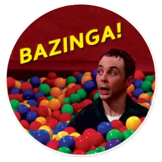 😂 Sheldon Cooper The Big Bang Theory BAZINGA! Sheldon, The Big Bang Theory, Bazinga, Piscina de bolas, Comedia, Serie de TV whatsapp sticker