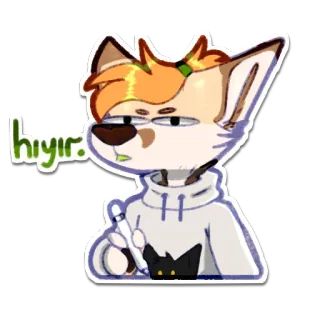 ❌ hıyır. Fuchs, Tier, Fellwesen, Figur, Zeichnung, Cartoon, Ausdruck, Digitale Kunst telegram sticker