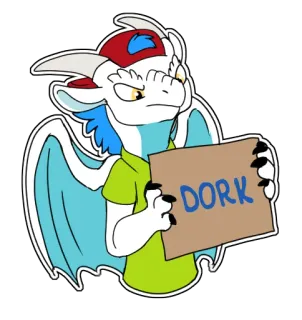 😡 DORK Desenho animado, Dragão, Insulto, Idiota, Ofensivo telegram sticker