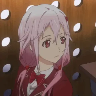 🌸 anime, dziewczyna, kreskówka, ilustracja, różowe włosy, czerwone oczy telegram sticker