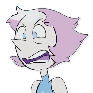 😡 Pearl Steven Universe ไข่มุก, สตีเวน ยูนิเวิร์ส, การ์ตูน, อนิเมชั่น, ตัวละครสมมติ telegram sticker