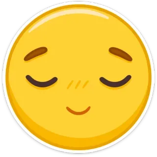 😌 絵文字, 笑顔, 穏やか, 顔, 表情 telegram sticker