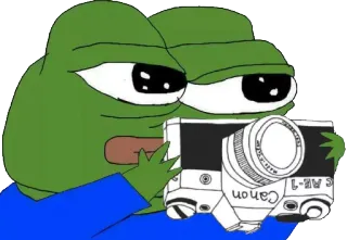 📸 Pepe the Frog pepe, frog, meme, internet meme, camera telegram sticker
