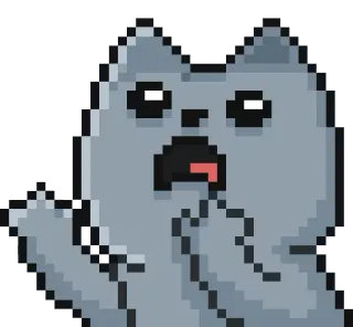 😺 кот, пиксель арт, средний палец, обидный, жест, грубый telegram sticker