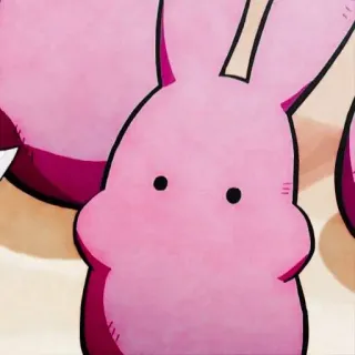 🍥 pink, bunny, animal, cute, illustration telegram sticker