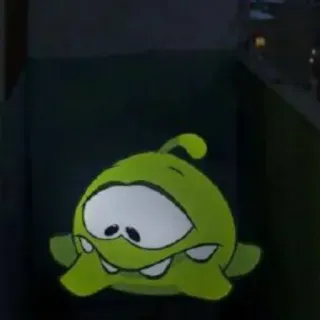 🙁 Om Nom Cut the Rope Dessin animé, Vert, Personnage, Jeu vidéo, Monstre, Mignon, Om Nom telegram sticker